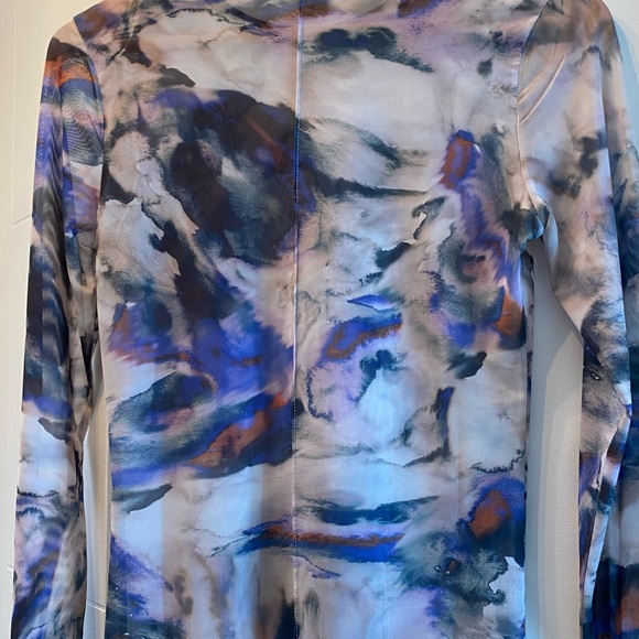 Multicoloured sheer long sleeve top. Size small - Picture 3 of 4